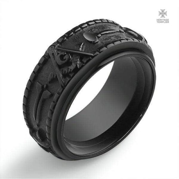 bague-noire-franc-macon-1 Bague Franc-Maçon Apprenti Noire