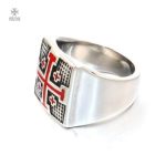 Bague Templier en argent avec symbole du Saint Sépulcre