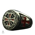 Bague Templier Non Nobis Domine en métal argenté