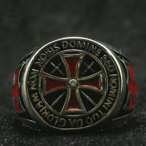 Bague Templière ornée du motto "Non Nobis Domine
