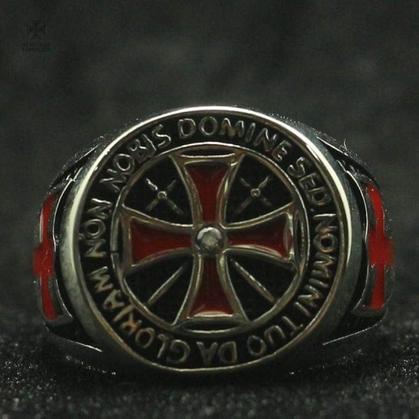 Bague Templière ornée du motto "Non Nobis Domine