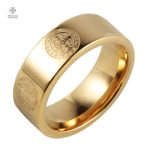 Bague Templier avec médaille de Saint-Benoît