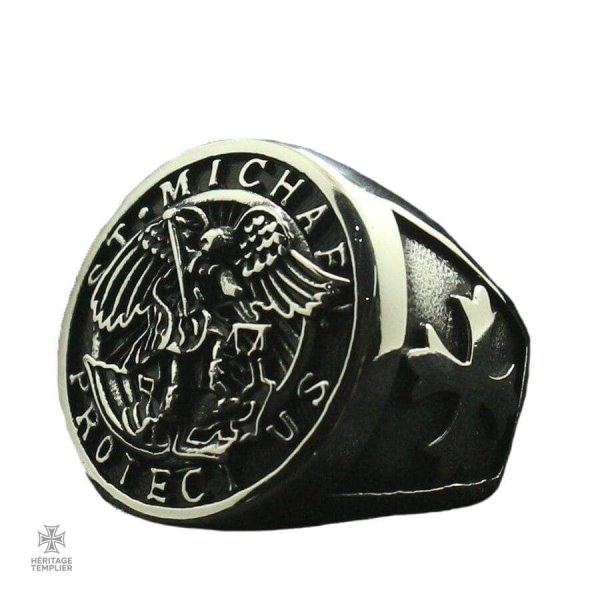 Bague Templier Saint-Michel en argent