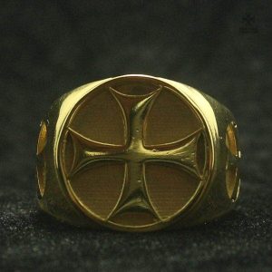 Bague Templière en or, emblème historique et raffiné