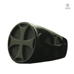 Bague Templier avec Croix Templière Noire