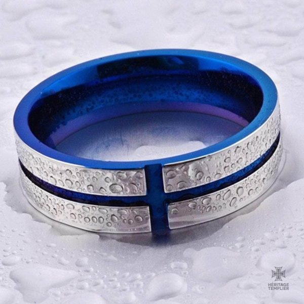 Bijou Templier bleu représentant Hugues de Payns