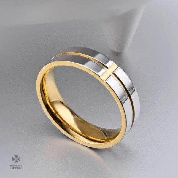 Bague Templier or, symbole de chevalerie et d'honneur