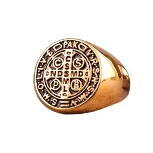 Bague Templier Or de l'Ordre de Saint-Benoît