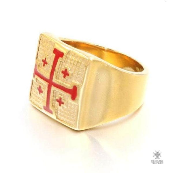 bague-templier-saint-sepulcre-or-1 Bague Templier en or, chevalière Saint Sépulcre élégante