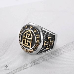 Bague templière historique avec symbole fidèle