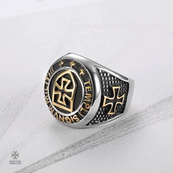 Bague templière historique avec symbole fidèle