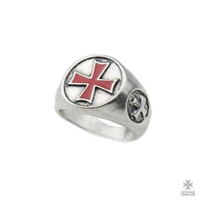 Bague Templier Union en métal argenté