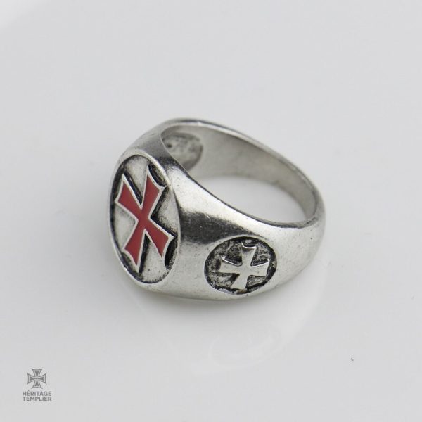 Bague en métal inspirée de l'ordre des Templiers