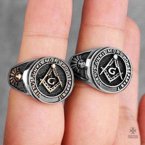 Bague symbolique franc-maçonnique en or élégant