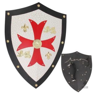 Bouclier Templiers avec motif de fleur de lys distinctif