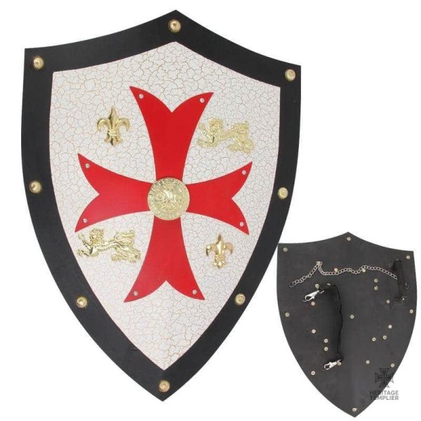 Bouclier Templiers avec motif de fleur de lys distinctif