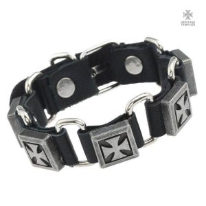 Bracelet Templier Ordre de Malte en cuir