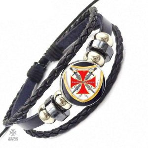 Bracelet Templier "Knights Templar" en cuir