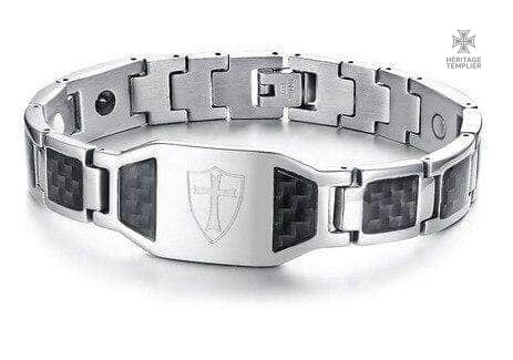 bracelet-templier-bouclier-de-lordre-argent-1 Bracelet Templier Argent avec motif de bouclier de l'Ordre