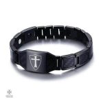 Bracelet Templier avec bouclier de l'Ordre Noir en design élégant