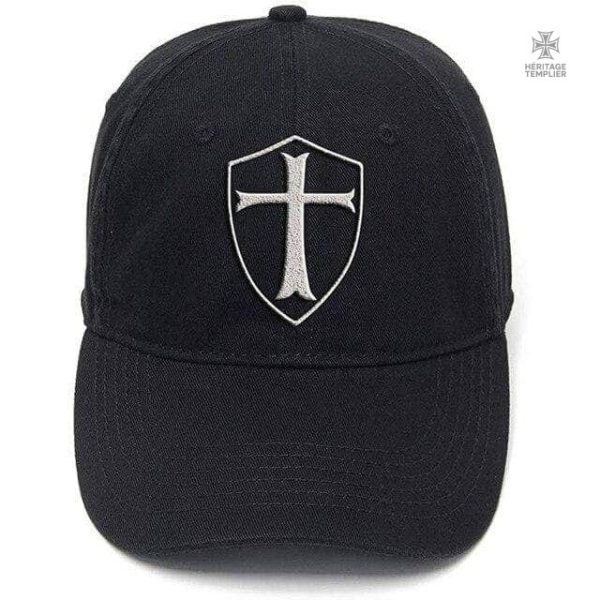 casquette-templier-noir-clair-1 Casquette Templier Noir Clair en tissu léger et stylé