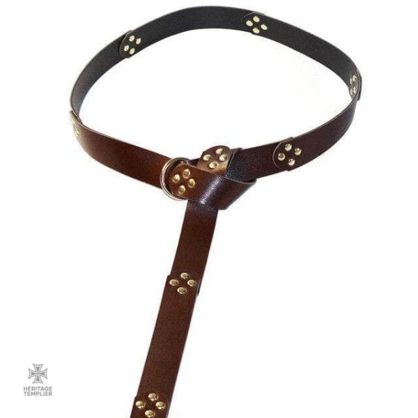 ceinture-chevalier-1 Ceinture Templier marron avec boutons