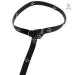 Ceinture Templier noire avec boutons, design classique et élégant