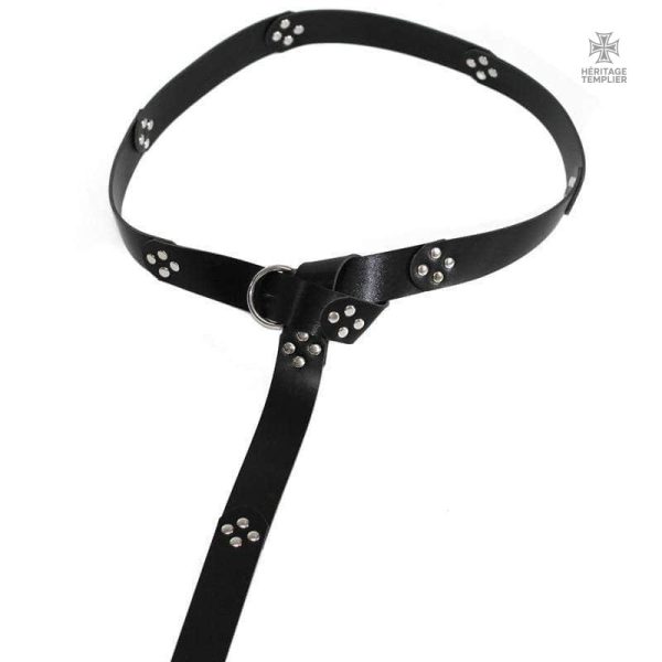 ceinture-templier-noir-boutons-1 Ceinture Templier noire avec boutons, design classique et élégant