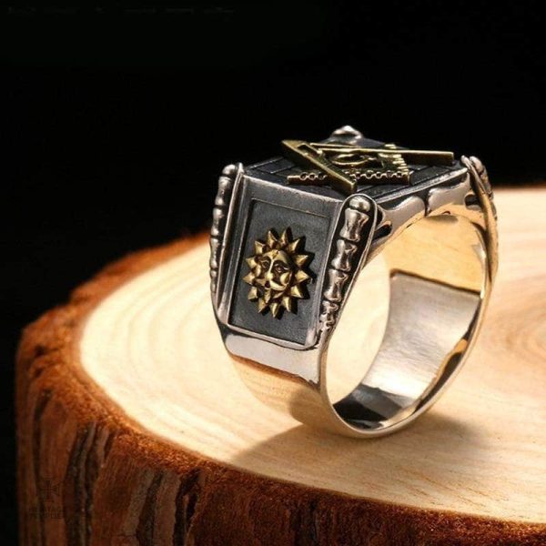 Bague symbolique Franc-Maçon, design élégant et distinctif