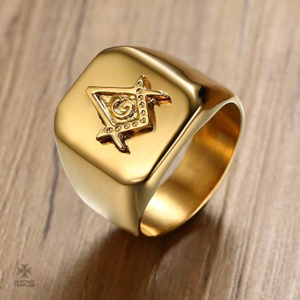 Bague maçonnique en design élégant et symbolique