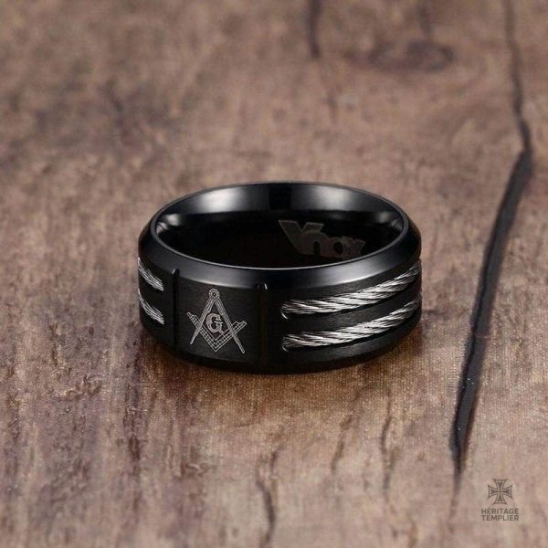 Accessoire franc-maçon, bague sur l'impartialité, style raffiné