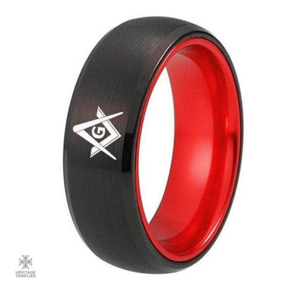 chevaliere-maconnique-rouge-et-noir-1 Bague Franc-Maçon Ramsay, symbole d'appartenance maçonnique