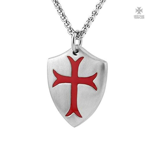 collier-ordre-des-templiers-1 Pendentif Templier Croix Templière Rouge en métal décoratif
