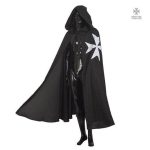 Déguisement Templier avec cape hospitalier noire