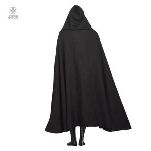 Cape noire pour déguisement Templier, style hospitalier