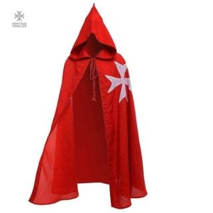 Déguisement Templier avec cape rouge pour jeux de rôle