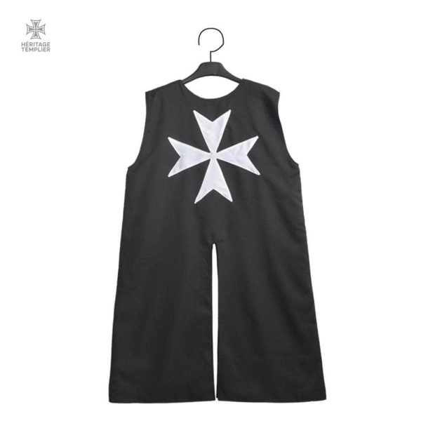 Costume de chevalier noir avec croix de Malte pour événements