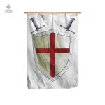 Drapeau Templier avec Bouclier de l'Ordre emblématique