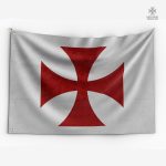 Drapeau Templier avec la Croix du Temple, symbole historique