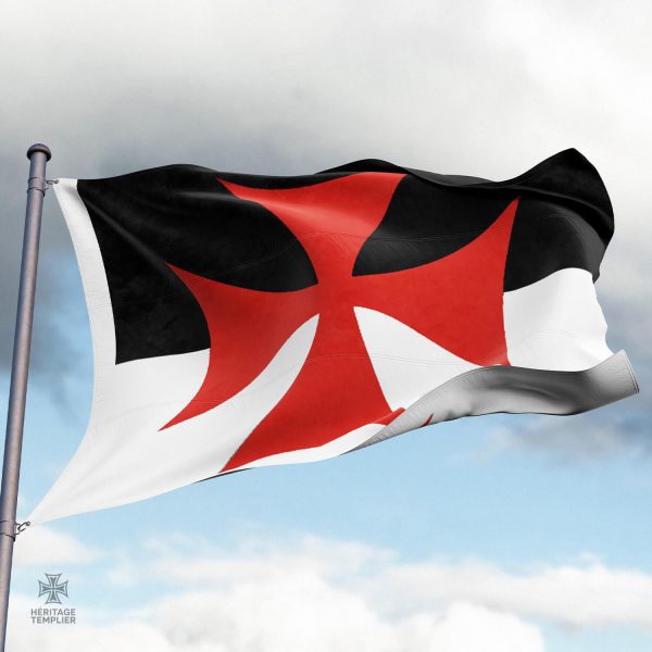 Drapeau Templier en représentation iconique et distincte
