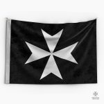 Drapeau Templier avec Croix Maltaise