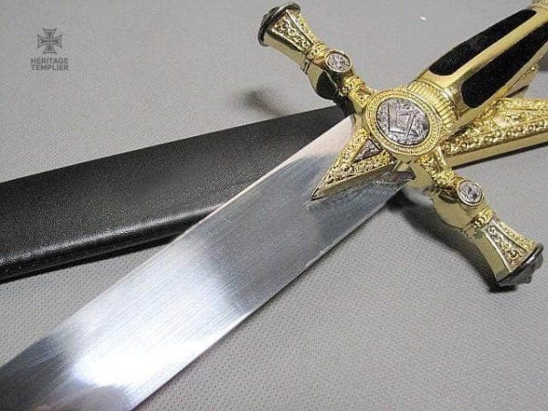 Objet maçonnique en or, épée décorative pour collection
