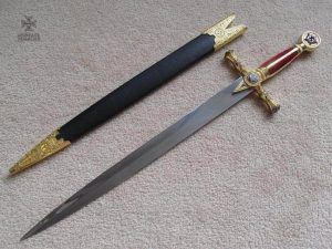 Détails de l'épée maçonnique pour collectionneurs templiers
