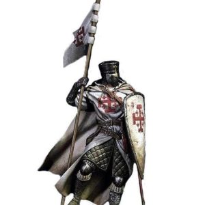 Figurine Templier avec croix de Jérusalem en détail