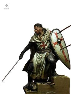Figurine Templier Dernier Rempart, héros en armure détaillée