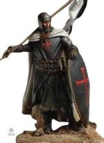 Figurine Templier avec bouclier noir