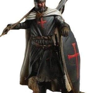 Figurine Templier avec bouclier noir