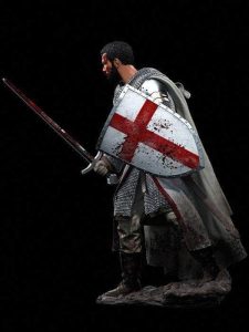 Figurine Templier : guerrier médiéval avec armure distinctive