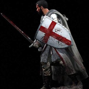 Figurine Templier : guerrier médiéval avec armure distinctive