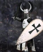Modèle de figurine Templier, représentant un chevalier teutonique